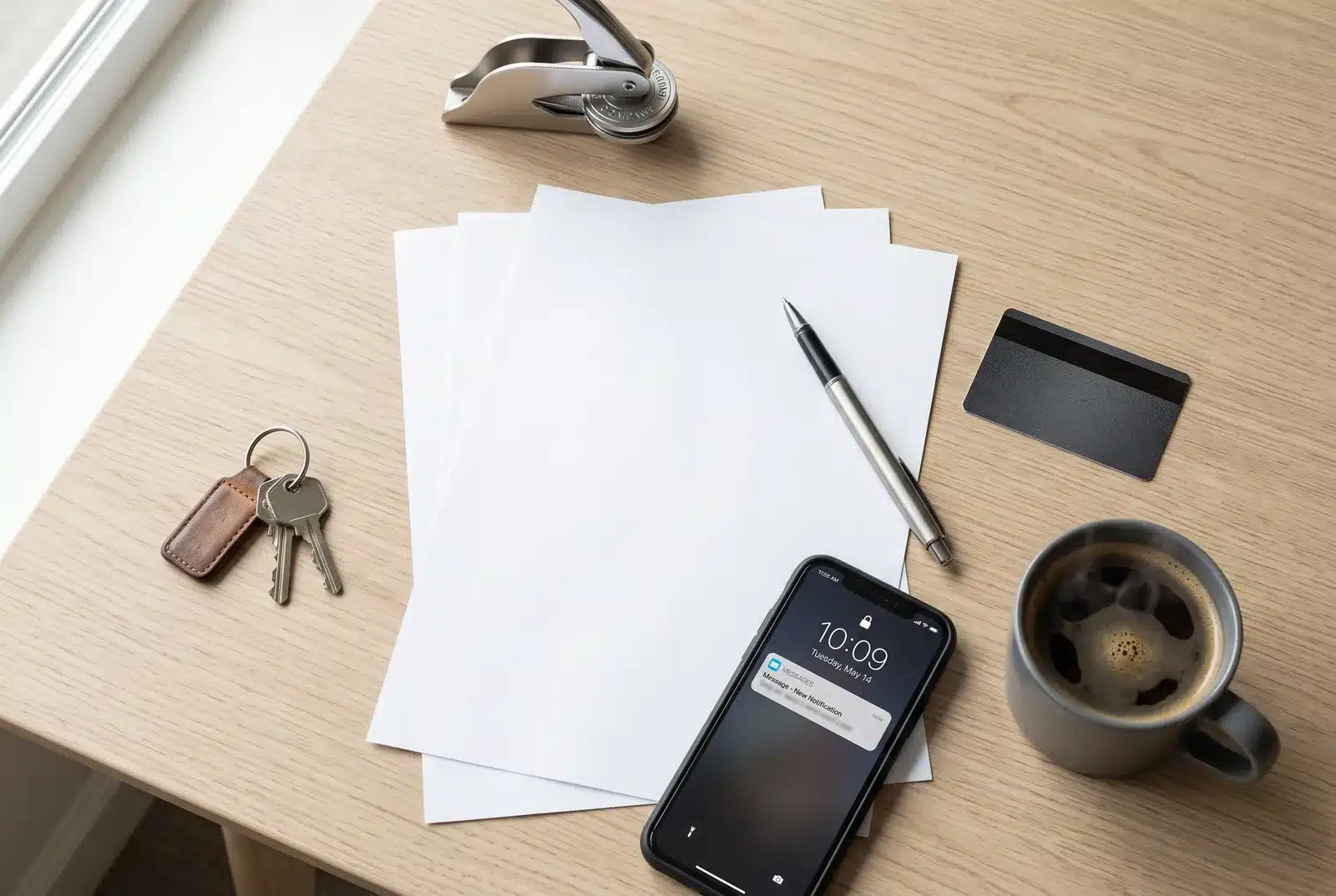 Virtual Address for an LLC or Corporation: Where It Works, Where It Doesn't 3 LLC formation paperwork, business bank card and phone mail alert on a desk, the documents a business address ends up on