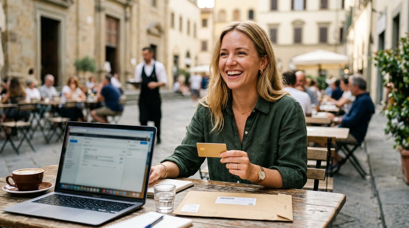 Keeping US Credit Cards While Living Abroad: Address Guide 7 American expat using a US credit card while living abroad with a forwarded courier envelope